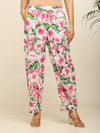 Blue pink floral printed kurta and pleated pant set