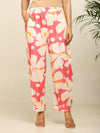 Pink floral printed kurta and pleated pant set