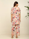 Black floral printed kurta and farshi salwar with gotta detailing