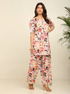 Black floral printed kurta and farshi salwar with gotta detailing