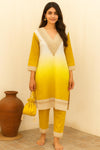 Yellow Ombre kurta and pant set