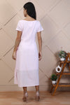 Baby pink cotton linen Midi dress