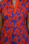 Orange Floral Knee length Dress