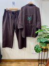 Chocolate Brown Palm Linen set
