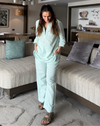Urmi Daga x Hapfab - Mint Green Palm Linen Set