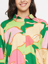 Multicolour Abstract Printed Shirt Pant Set