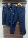 Dark blue denim Embellished Coord