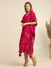 Hot Pink georgette banarasi Kaftan kurta pant set