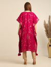 Hot Pink georgette banarasi Kaftan kurta pant set