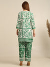 Green Mosaic Print Kurta Pant