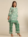 Green Mosaic Print Kurta Pant