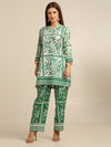 Green Mosaic Print Kurta Pant
