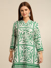 Green Mosaic Print Kurta Pant