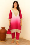 Pink Ombre kurta and pant set