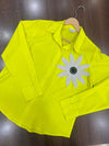 Lime Cotton Shirt with Croatia Flower Patch