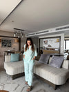 Urmi Daga x Hapfab - Mint Green Palm Linen Set