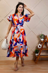 Sunset Bloom Midi Dress