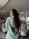 Urmi Daga x Hapfab - Mint Green Palm Linen Set