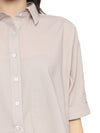 Grey textured kaftan shirt pant set