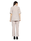 Grey textured kaftan shirt pant set