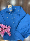 Light blue denim Embellished Coord