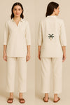 Cosmic Latte Palm Linen set