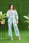 Light Blue Tropical Printed Shirt Pant Set