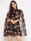 Black floral dress with enlongated sleeves