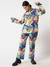 Blue Abstract Printed Shirt Pant Set