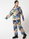 Blue Abstract Printed Shirt Pant Set