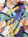 Blue Abstract Printed Shirt Pant Set