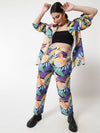 Blue Abstract Printed Shirt Pant Set