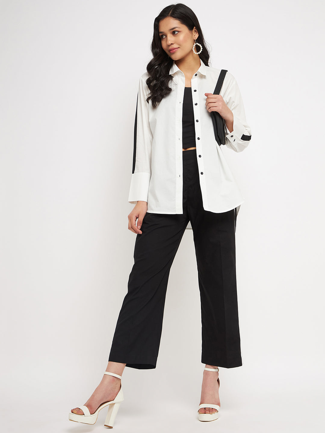 Black Pants Outfit Formal Jeans Pants For Ladies White Shirt Black