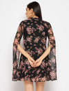 Black floral dress with enlongated sleeves