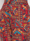 Red boho printed top pant set