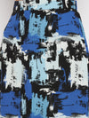 Blue abstract printed crop shirt skirt set