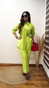 Lime Green Shirt Pant Co-ord Set
