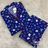 Royal Blue Christmas Printed Nightsuit for Kids