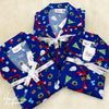Royal Blue Christmas Printed Nightsuit for Kids