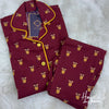 Maroon Deer Printed Nightsuit for Kids