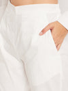 Black white colour block shirt pant set
