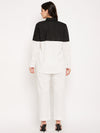 Black white colour block shirt pant set